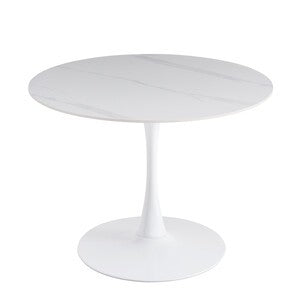 TAVOLO MIMOSA D 100 BIANCO/MARMO BIANCO