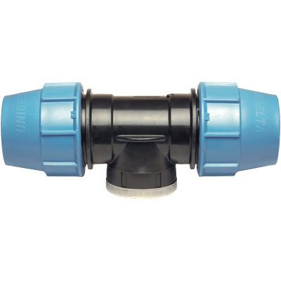 TEE A COMPRESSIONE FILETTO FEMMINA PN16 UNIDELTA