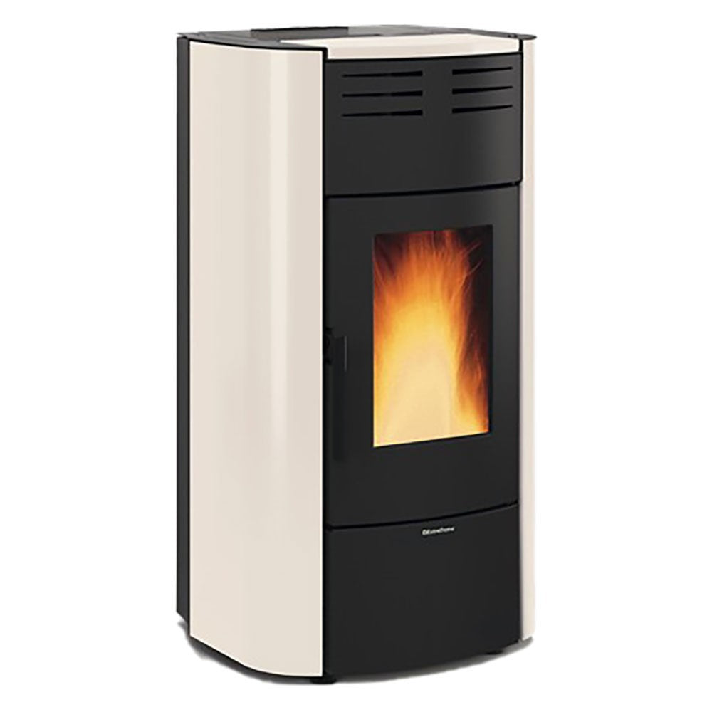 TERMOSTUFA A PELLET 'RAFFAELLA IDRO H18' 21,7 kW - colore avorio