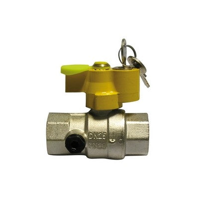 VALVOLA A SFERA GAS FF CON SERRATURA E PRESA PRESSIONE Misura: 1" DN 25