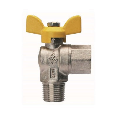 VALVOLA A SFERA PER GAS A SQUADRA FIL M ATTACCO F Misura: 1/2" x 1/2" DN 15