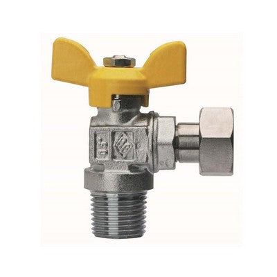 VALVOLA A SFERA PER GAS A SQUADRA FIL MASCHIO CON GIRELLO Misura: 3/4" x 3/4" DN 20