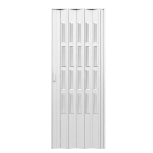PORTA D'ARREDO PER INTERNO A SOFFIETTO CON VETRO MOLATO BIANCO