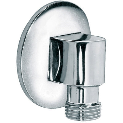 CURVA DA INCASSO IN OTTONE CON ROSONE 1/2"F x 1/2"M CROMO