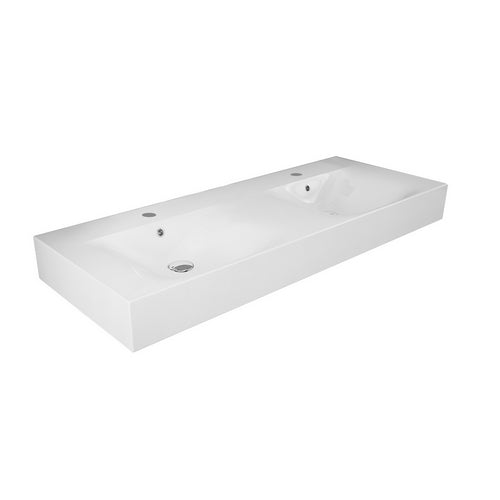 DOPPIO LAVABO SOSPESO DES CON FORO PER RUBINETTO
