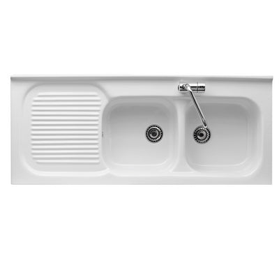 LAVELLO DA INCASSO IN CERAMICA CON 2 VASCHETTE