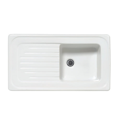 LAVELLO DA INCASSO IN CERAMICA MOD. C280 CON 1 VASCHETTA 90 x 50