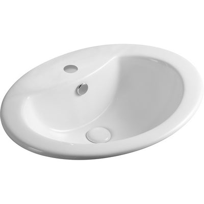 LAVABO SOPRAPIANO CON FORO RUBINETTO LS66 CM 56 X 46