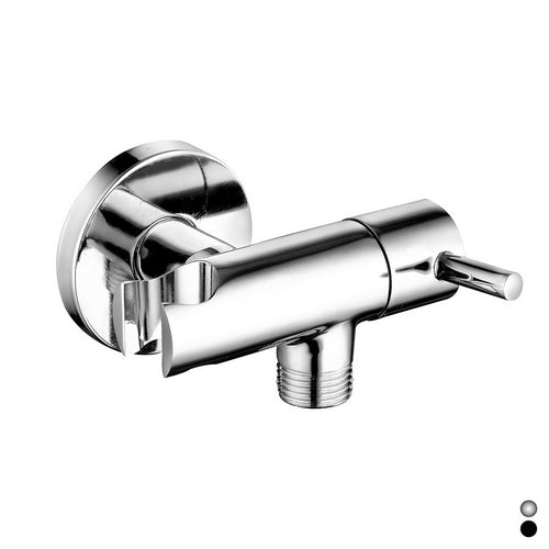 PRESA ACQUA TONDA CON SUPPORTO DOCCIA E ARRESTO