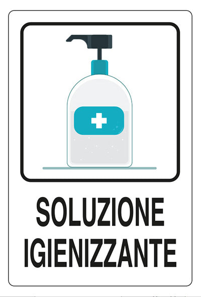 TARGA ADES. 20X30 SOLUZIONE IGIENIZZANTE