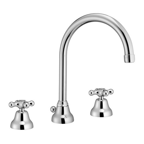 BATTERIA LAVABO BOCCA GIREVOLE CON SCARICO CANNA A FONTANA MAREA