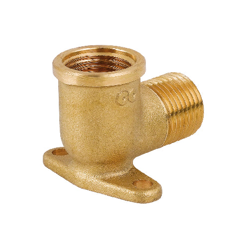 GOMITO MF CON FLANGIA IN OTTONE GIALLO