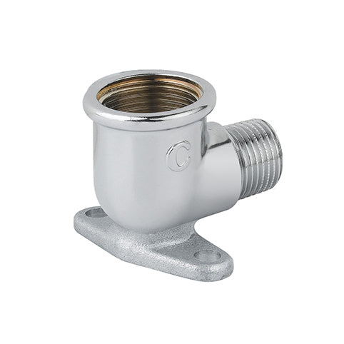 GOMITO MF CON FLANGIA OTTONE CROMO