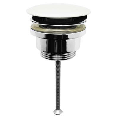 PILETTA LAVABO CLICK-CLACK TAPPO TONDO IN CERAMICA BIANCO