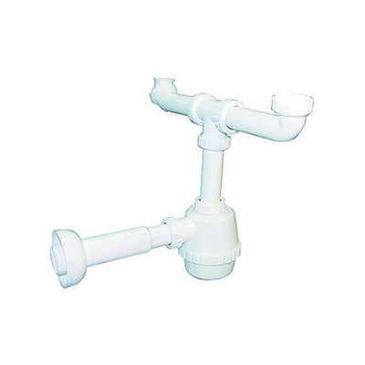 SIFONE PVC 2 VIE S / PILETTA PER PORCELLANA CON CANOTTO