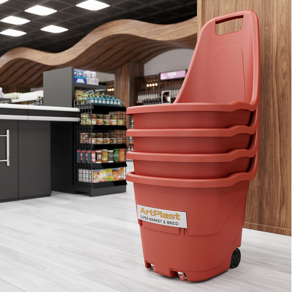 CARRELLO PORTATUTTO IN RESINA A 4 RUOTE