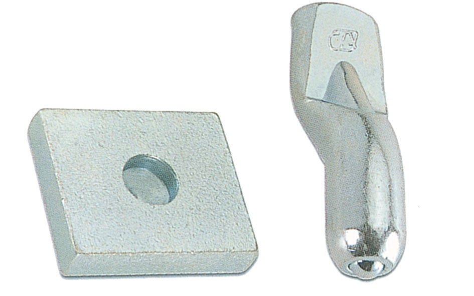 PIASTRA CON PERNO PER CARDINE MM. 20 ZINC.