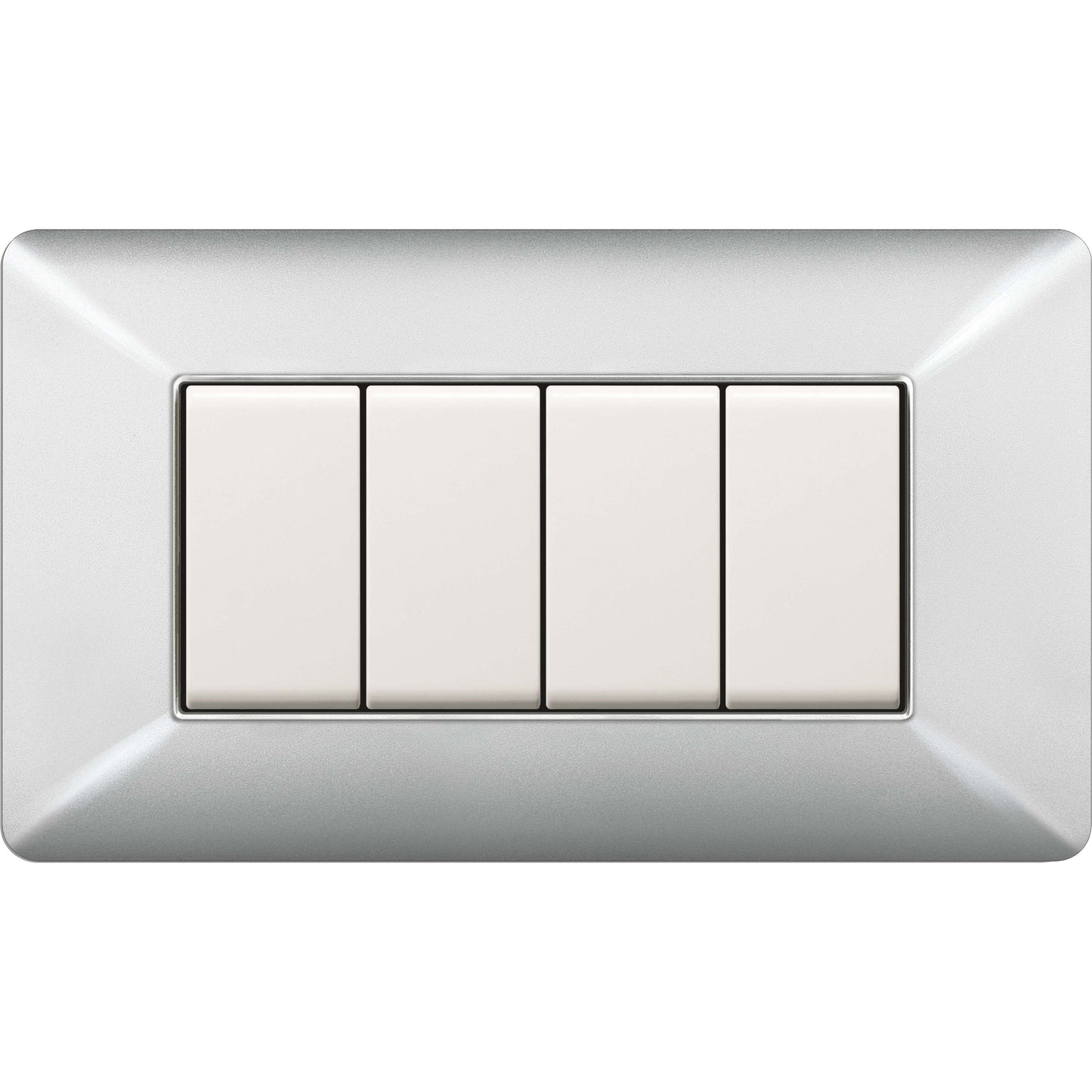 PLACCA EASY MOD. MATIX ALLUMINIO CHIARO 4P