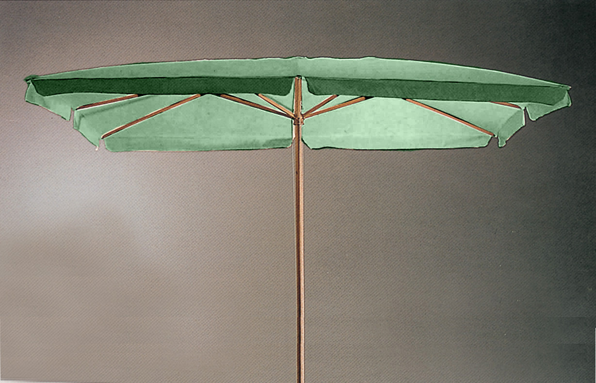 OMBRELLONE IN LEGNO CM. 200X300-6-48 VERDE