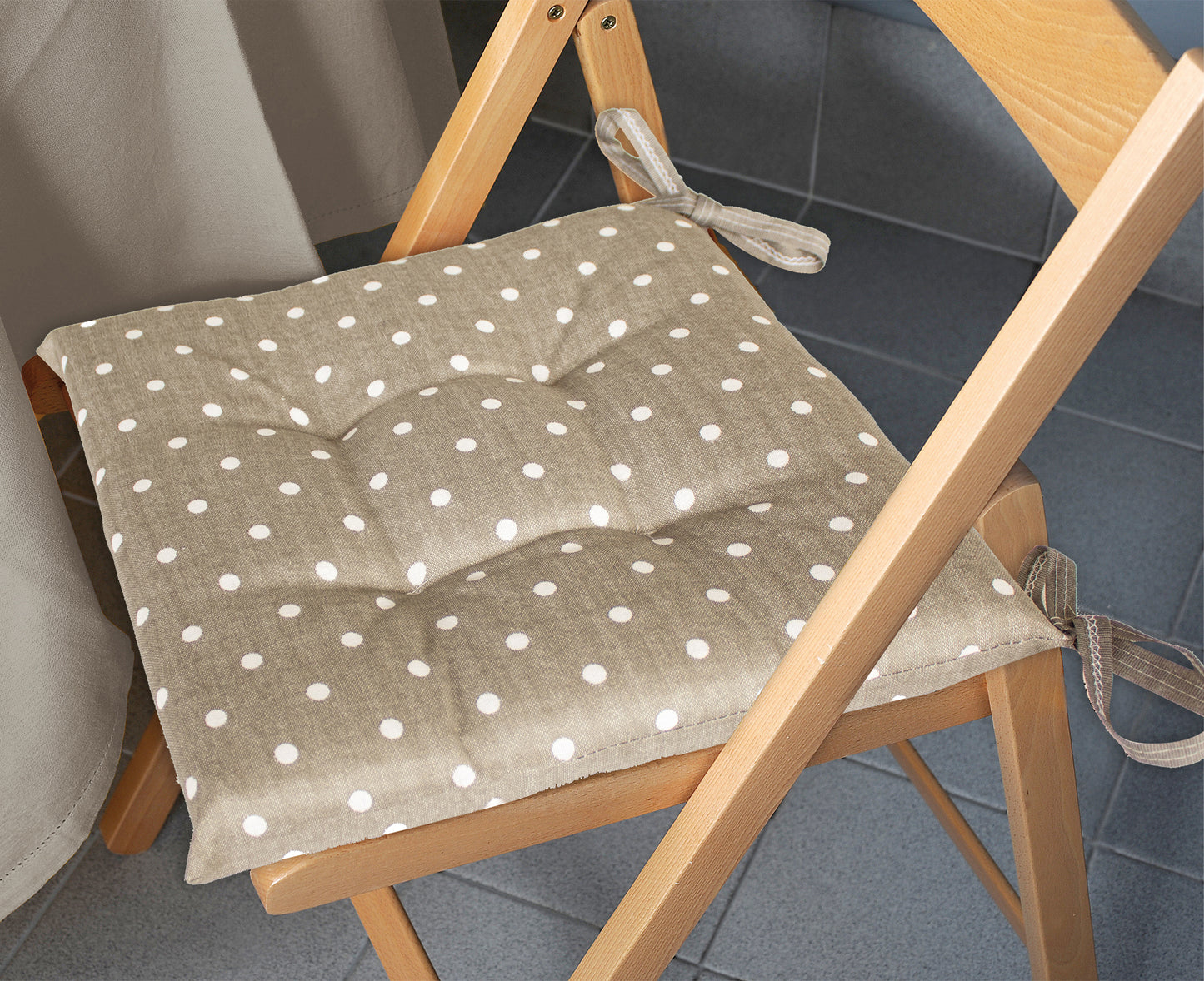 CUSCINO CRETA CM.40X40X5 POIS TORTORA 1808