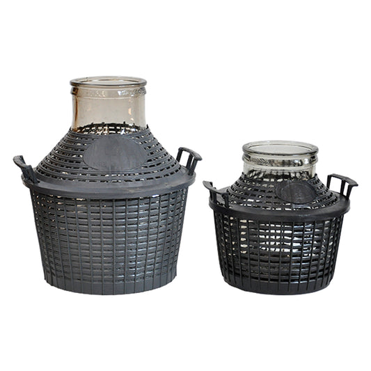 DAMIGIANA IN VETRO A 'BOCCA LARGA' lt.10 - Ø bocca 11,5 cm senza tappo