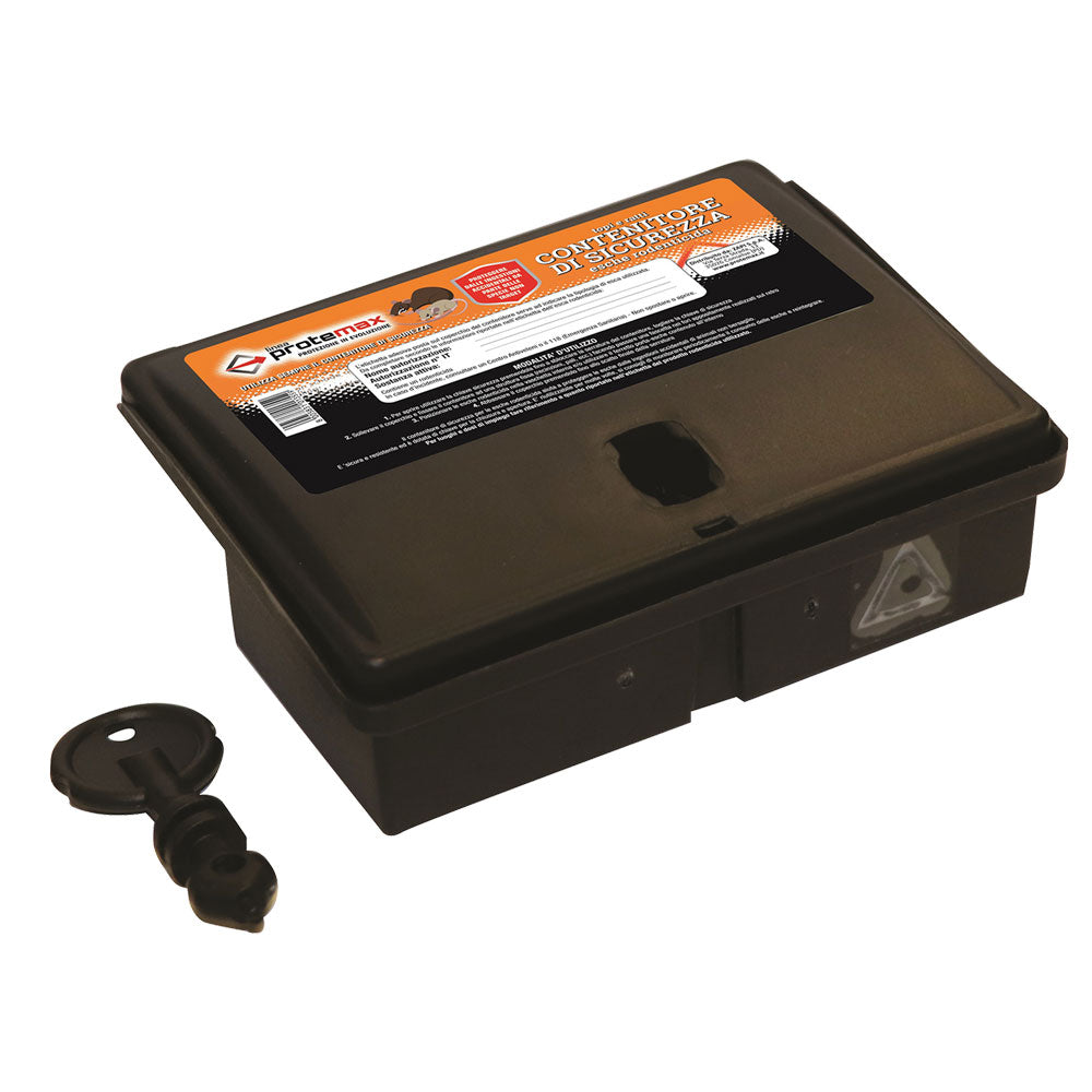 STAZIONE DI SICUREZZA PER ESCHE RODENTICIDE cm. 23 x 12 x 7 - foro Ø 5 (ratti)