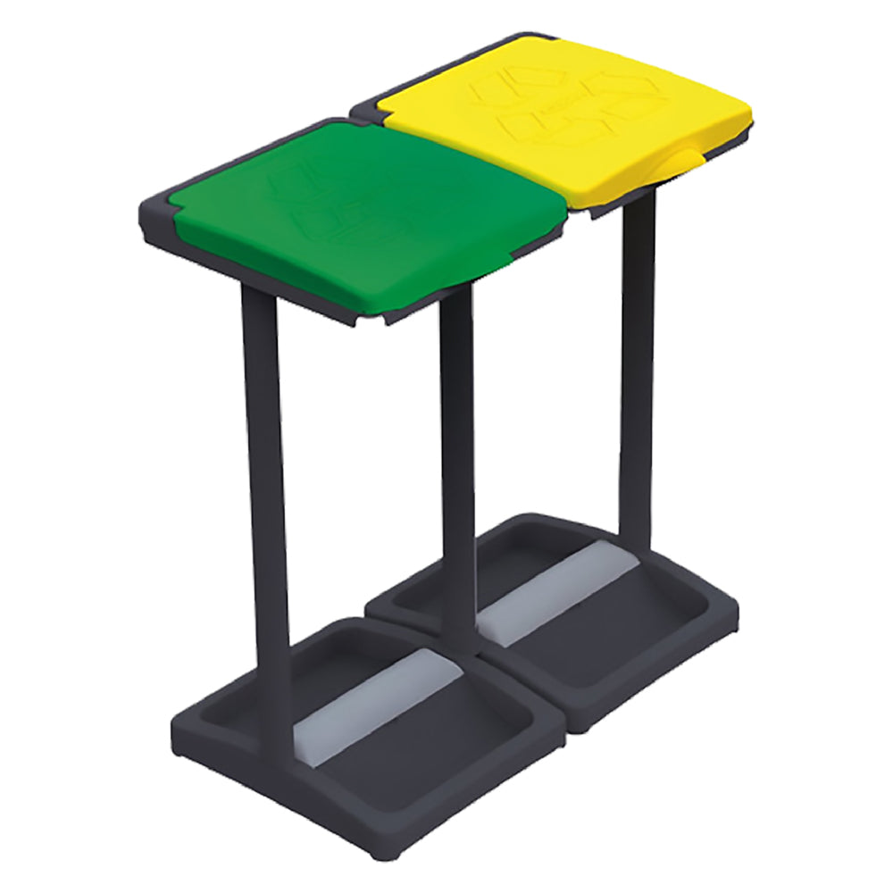 PORTARIFIUTI PER RACCOLTA DIFFERENZIATA 3 p. cm 98 x 36 x 82 gia./ver./azz.