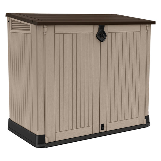 BAULE PORTA ATTREZZI DA ESTERNO 'STORE IT OUT MIDI cm.132 x 71,5 x H.113,5 beige/marr.