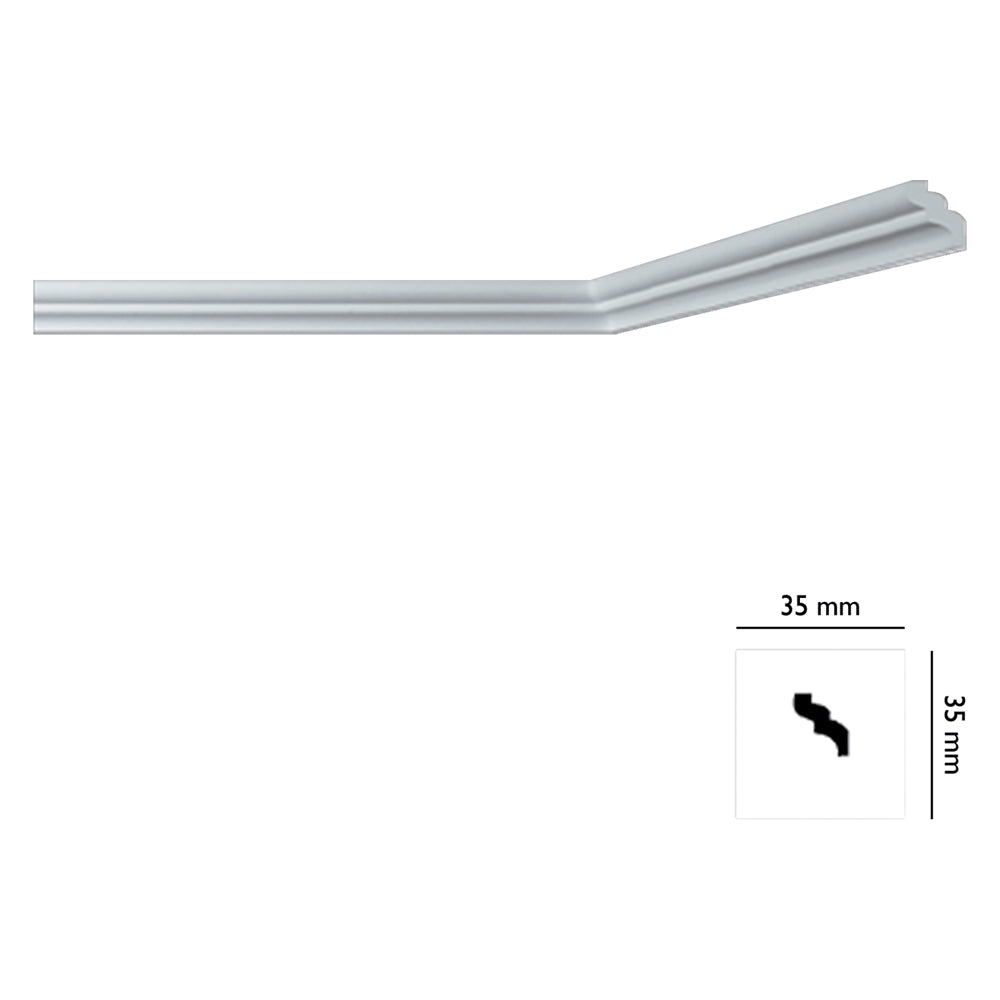 CORNICE DECORATIVA PER SOFFITTO mod. I735 - mm 35 x 35