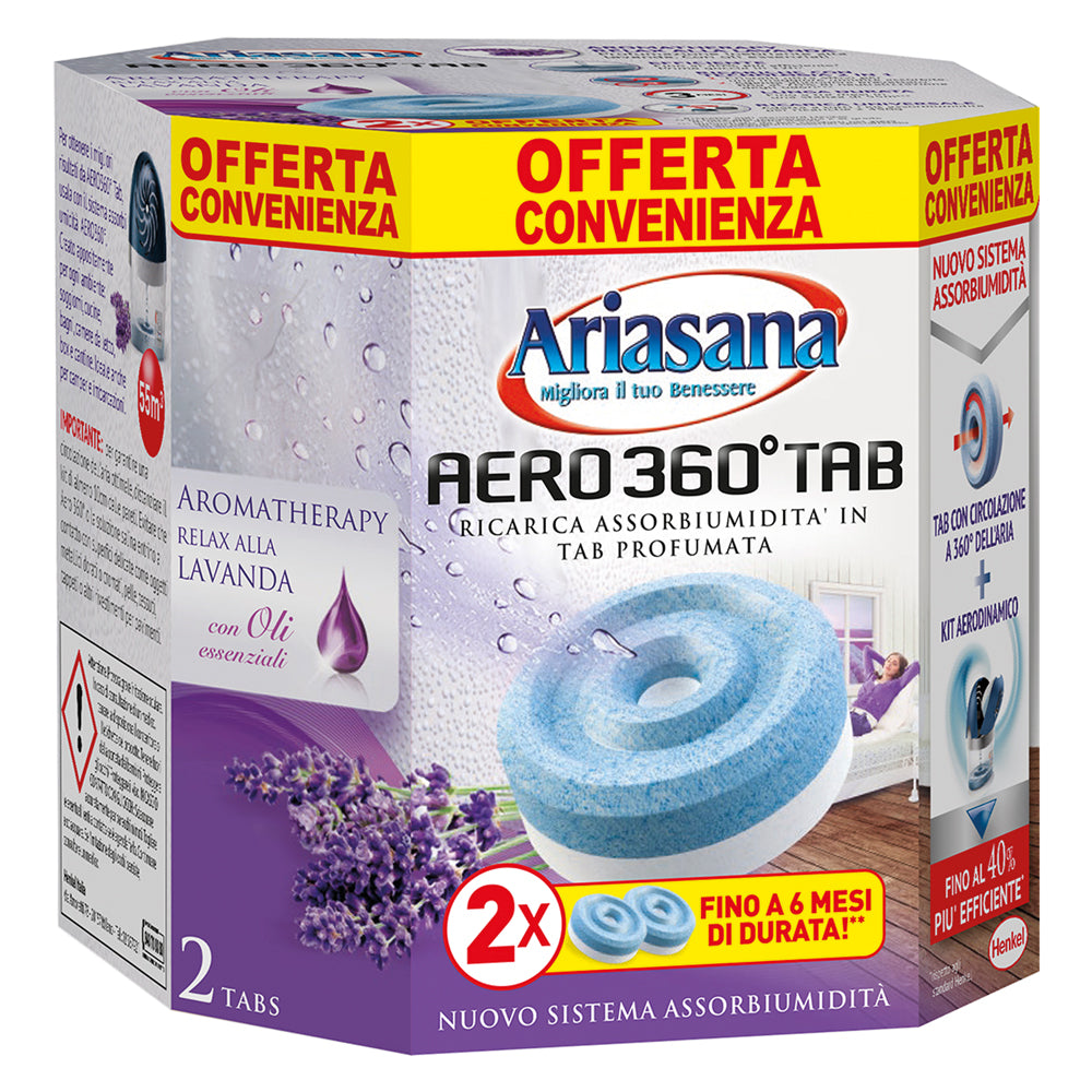 RICARICA ASSORBIUMIDITA' 'ARIASANA AERO 360° BIPAC bipack (2 x gr.450) inodore