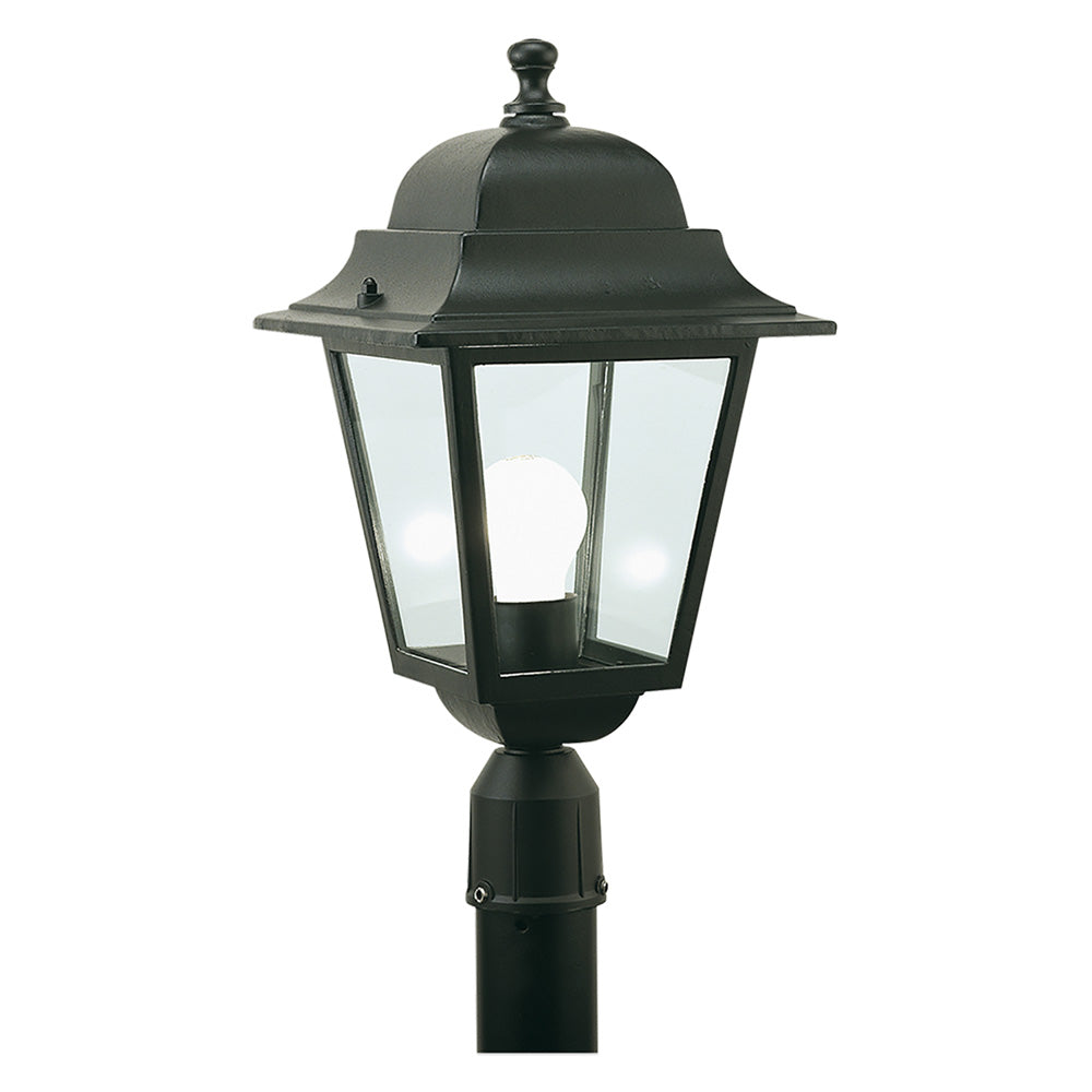 LANTERNA TESTA-PALO 'QUADRATA' 100 W - cm 41 x 21 x 6 nero