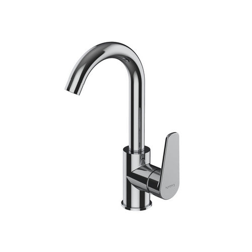 MISCELATORE MONOCOMANDO LAVABO CANNA TONDA SERIE SMERALDO