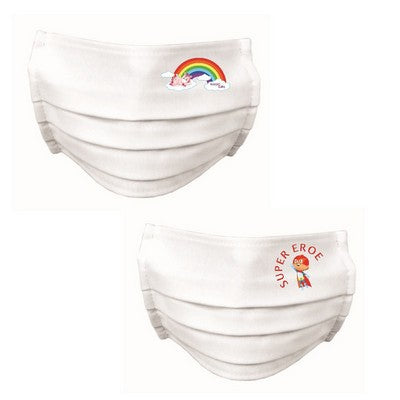 10 PZ MASCHERINE BAMBINI SORRISO FANTASIE MISTE M/F IDROREPELLENTE Misura: Junior Sorriso 7-10 Anni