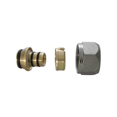 10 x ADATTATORE PER TUBO MULTISTRATO NICHELATO Misura: 16 x 2.0 - 3/4 x 18