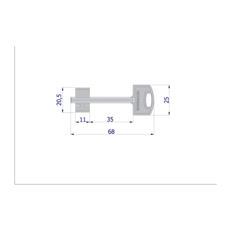 10 x CHIAVE GREZZA GAMBO 68 MM SECUREMME