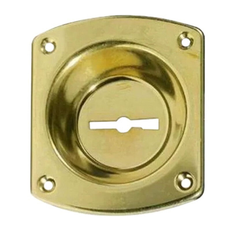 10 x CR 32 MOSTRINA P/SERRATURA DM DORATA  C/INCAVO 12MM