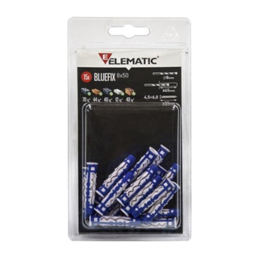 10 x ELEMATIC BLISTER TASSELLO BLUEFIX 8X50 VITE 10+10 PZ