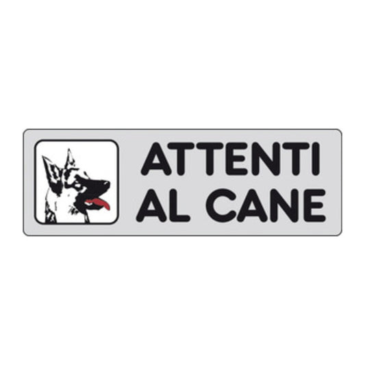 10 x ETICHETTA ADESIVA 150X50 ATTENTI AL CANE