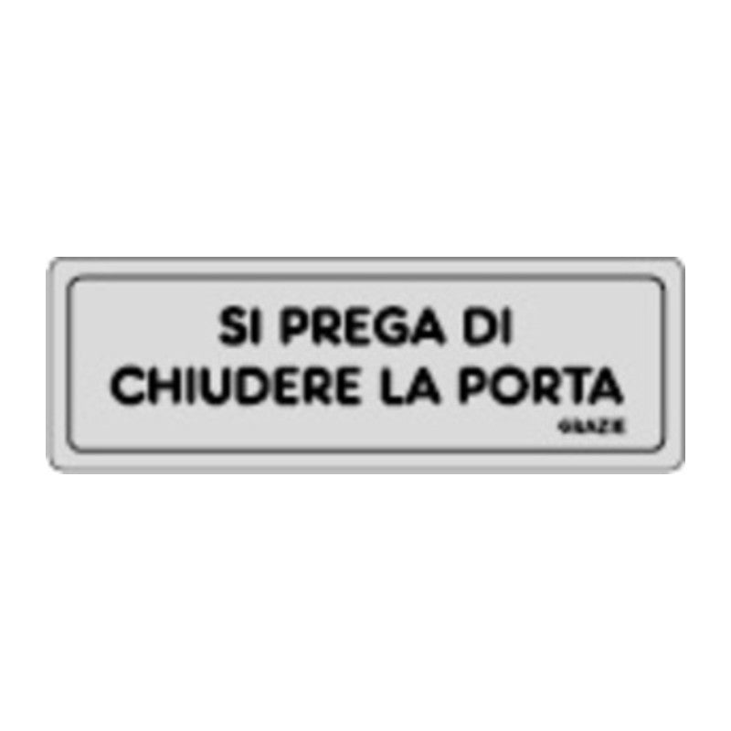 10 x ETICHETTA ADESIVA 150X50 SI PREGA CHIUDERE PORTA