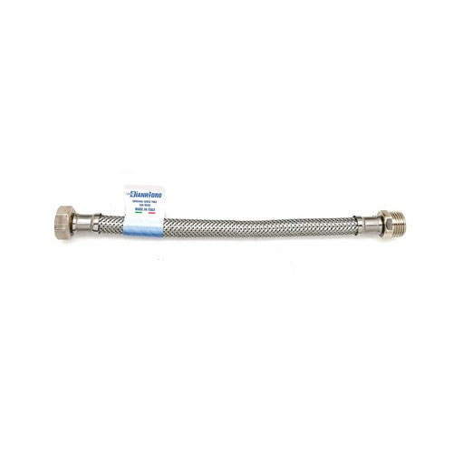 10 x FLESSIBILE INOX MODELLO NORMALE CM. 20 Misura: DN10 MF 3/8 x 3/8