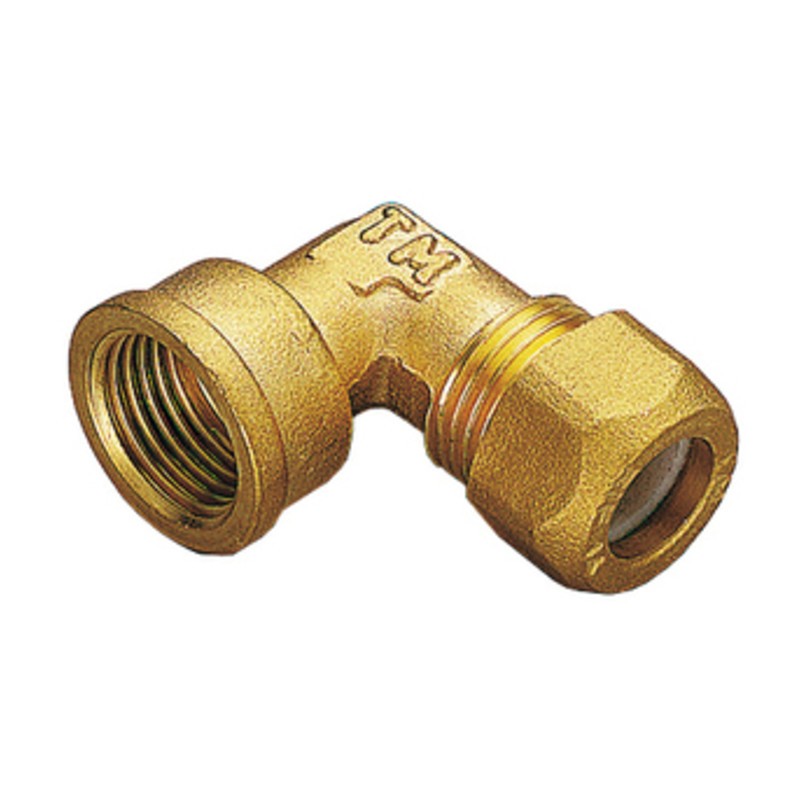 10 x GOMITO OTTONE BICONO F/GAS 12X1/2 PES