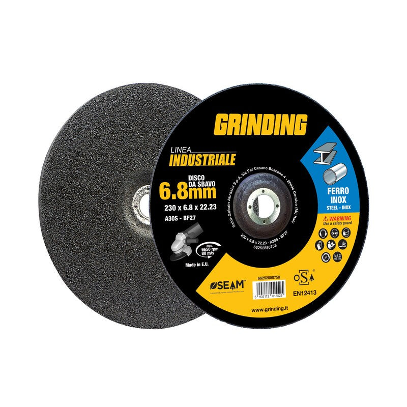 10 x GRINDING INDUSTRIALE DISCO SBAVO FERRO 230X6,8