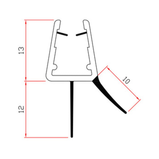 10 x GUARNIZIONE P/BOX DOCCIA 2 M MOD.402