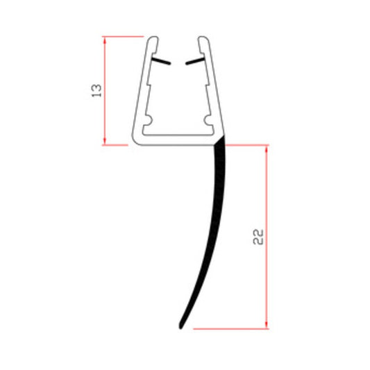 10 x GUARNIZIONE P/BOX DOCCIA 2 M MOD.405/22