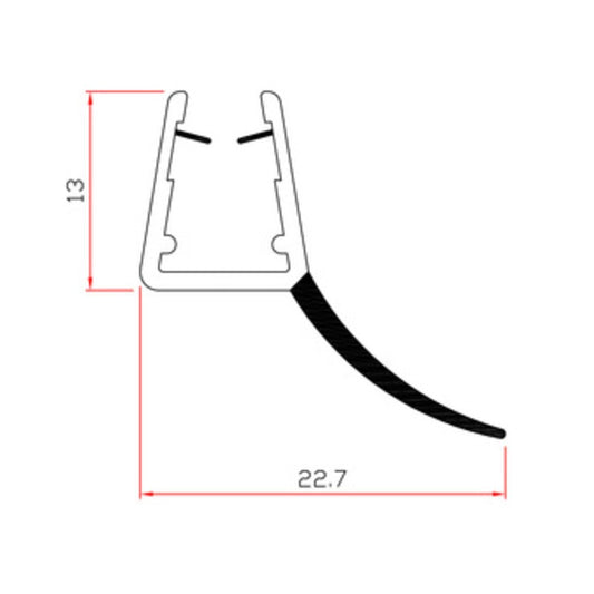 10 x GUARNIZIONE P/BOX DOCCIA 2 M MOD.407