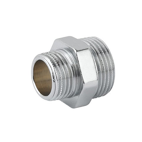 10 x NIPLLES DOPPIO RIDOTTO MM OTTONE CROMO Misura: 3/4 x 1"