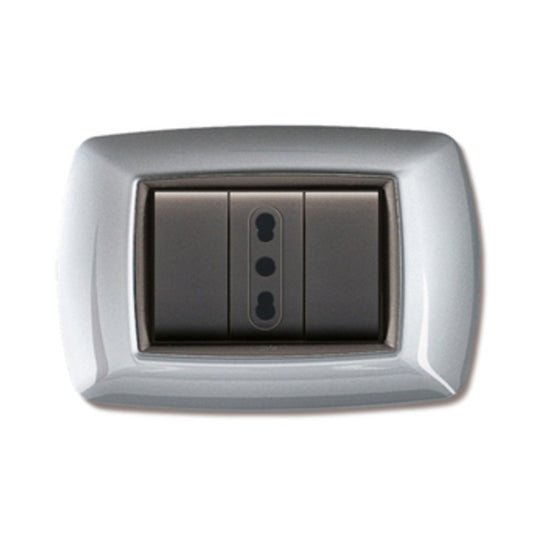 10 x PLACCA LIFE LIVING PLAST ALLUMINIO CHIARO 3P