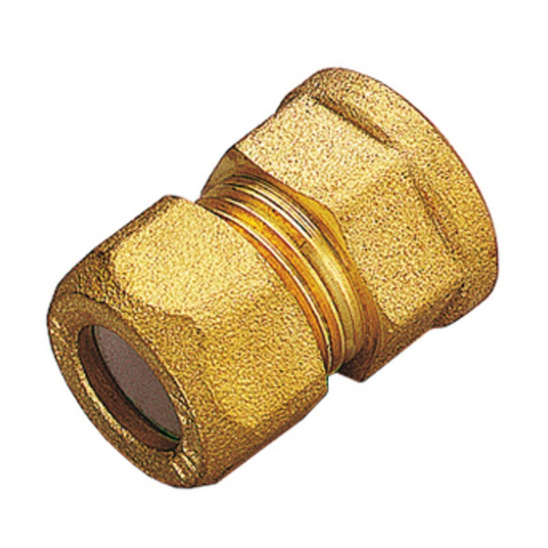 10 x RACCORDO OTTONE DIRITTO BICONO FEMM GAS 14X1/2