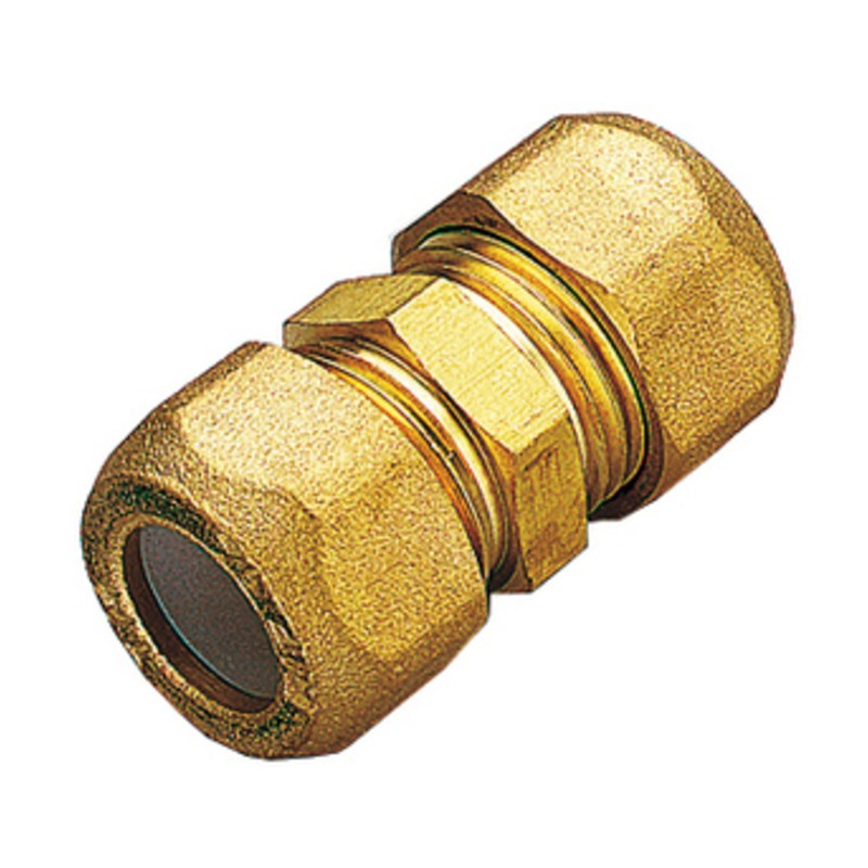 10 x RACCORDO OTTONE DIRITTO DOPPIO BICONO 10X3/8
