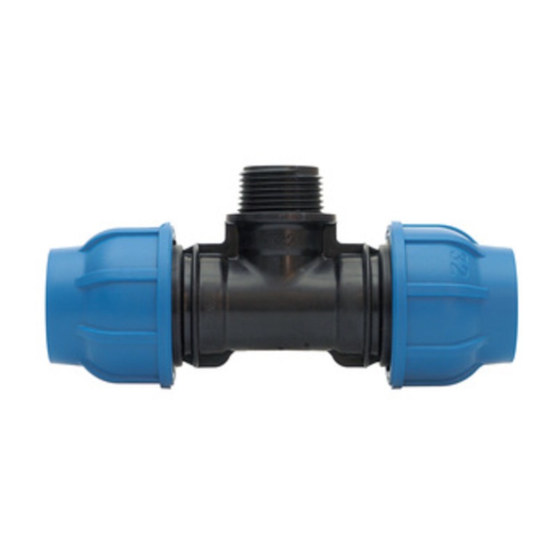 10 x RACCORDO POLIPROP TEE MAS D 25 X 1/2 X 25MM*